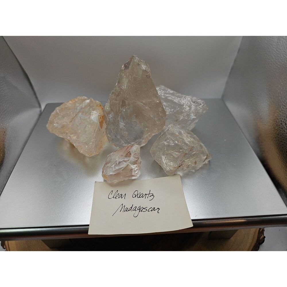 Quartz Crystal Clusters 1.48lbs 5pcs From Madagascar - CrystalCloud Company - Qu